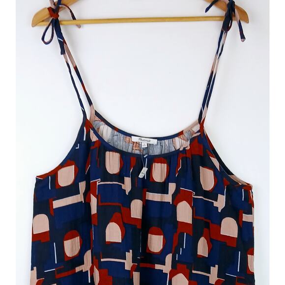 Madewell SZ M Lightestspun Tie Strap Ruffle Hem Cover Up Dress Color Collage NWT - Picture 4 of 8